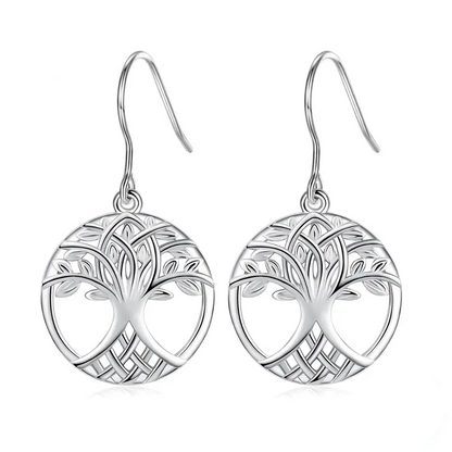 Yggdrasil Branches Tree Drop Earrings - Sterling Silver