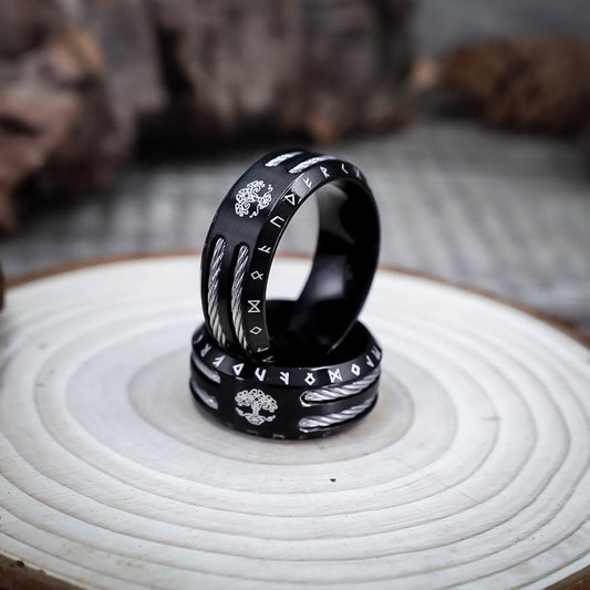 Black Odin's Sacrifice Ring - Stainless Steel