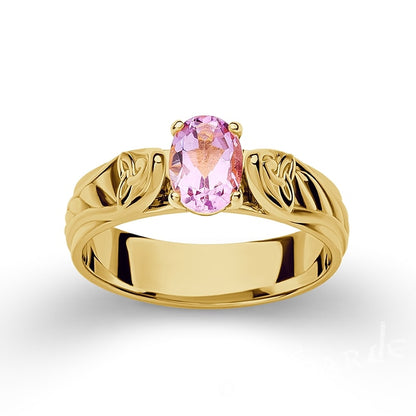 Handcrafted Triquetra Celtic Gemmed Band - Gold