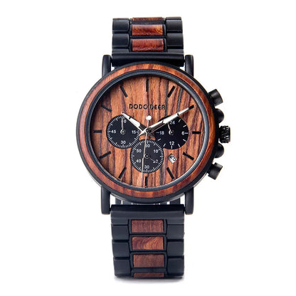 Tempus | Luxury Wood Stainless Steel Men Watch