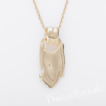 Handcrafted Druid Algiz Pendant - Gold