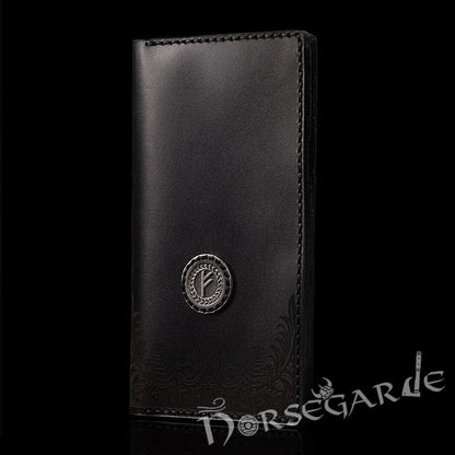 Handcrafted Leather Wallet 'Fehu' - Black