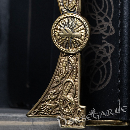 Handcrafted Foldable Leather Wallet 'Fehu' - Black