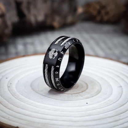 Black Odin's Sacrifice Ring - Stainless Steel