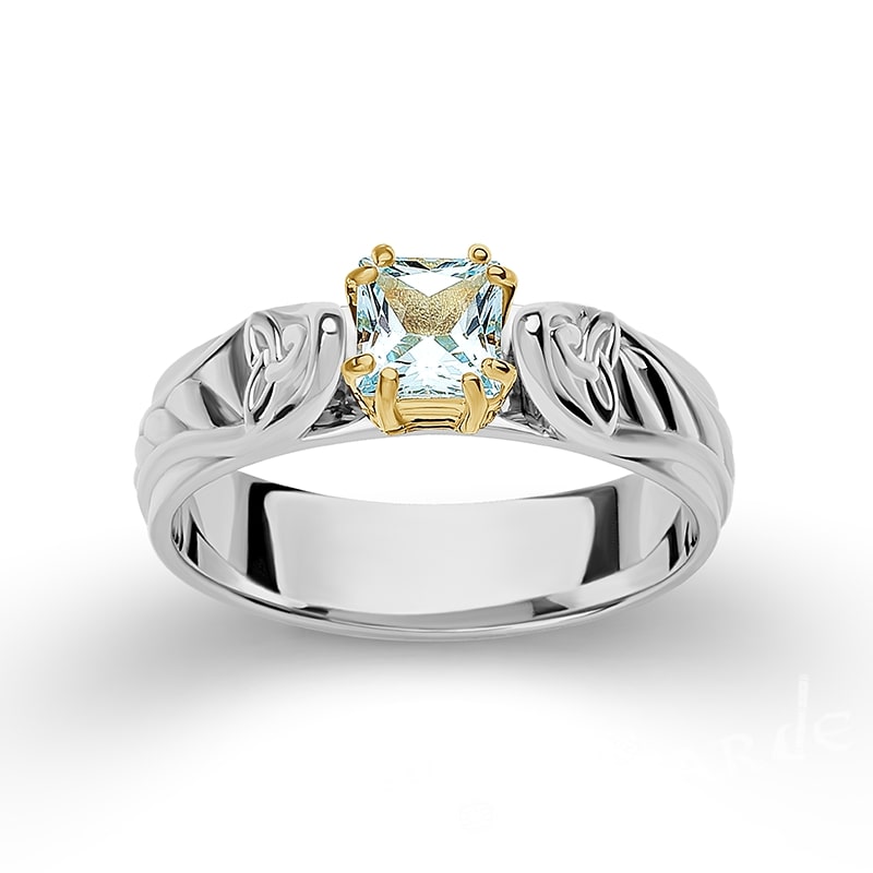 Handcrafted Triquetra Celtic Gemmed Band - Gold