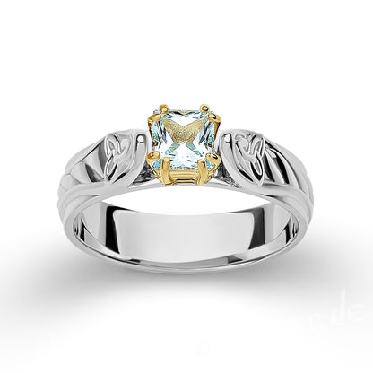 Handcrafted Triquetra Celtic Gemmed Band - Gold