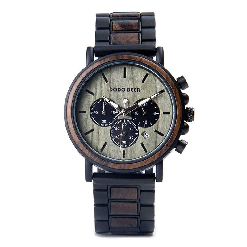 Tempus | Luxury Wood Stainless Steel Men Watch