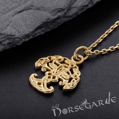 Handcrafted Miniature Yggdrasil Pendant - Gold