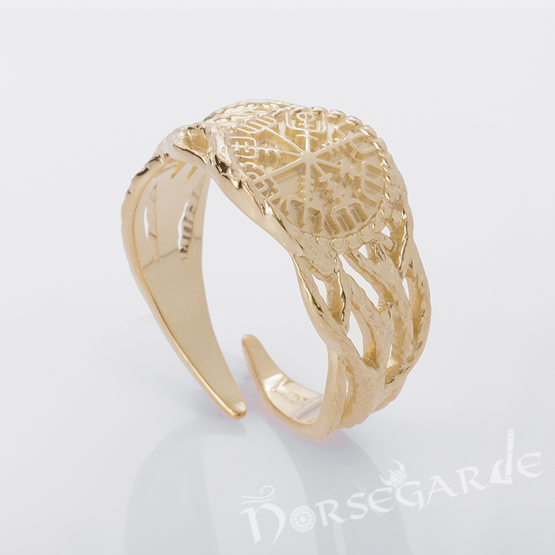 Handcrafted Brambles Vegvisir Band - Gold