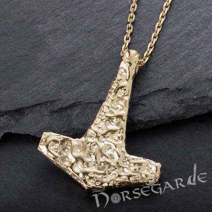 Handcrafted Molded Style Mjölnir - Gold