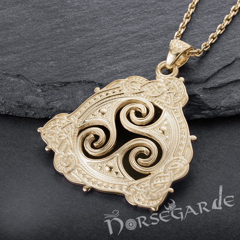 Handcrafted Celtic Triskelion Pendant - Gold