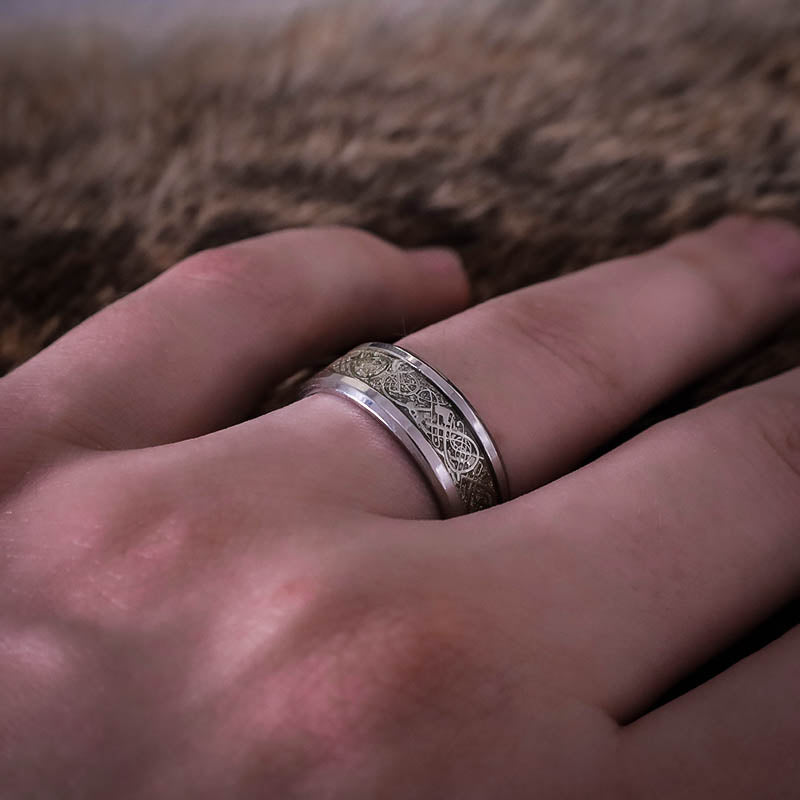 Viking Ornamental Ring - Stainless Steel
