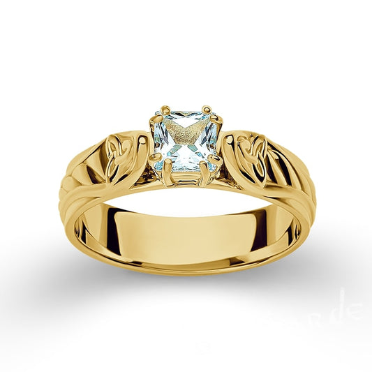 Handcrafted Triquetra Celtic Gemmed Band - Gold