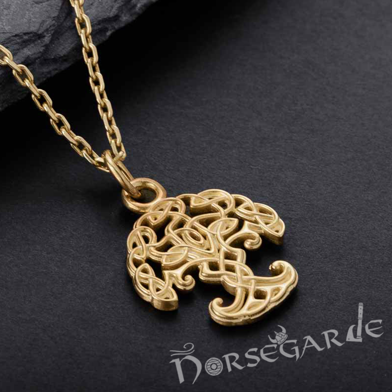 Handcrafted Miniature Yggdrasil Pendant - Gold