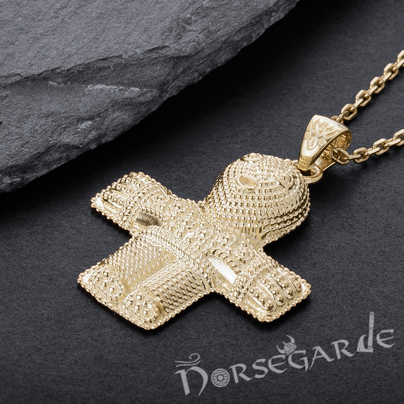 Handcrafted Viking Crucifix Replica - Gold