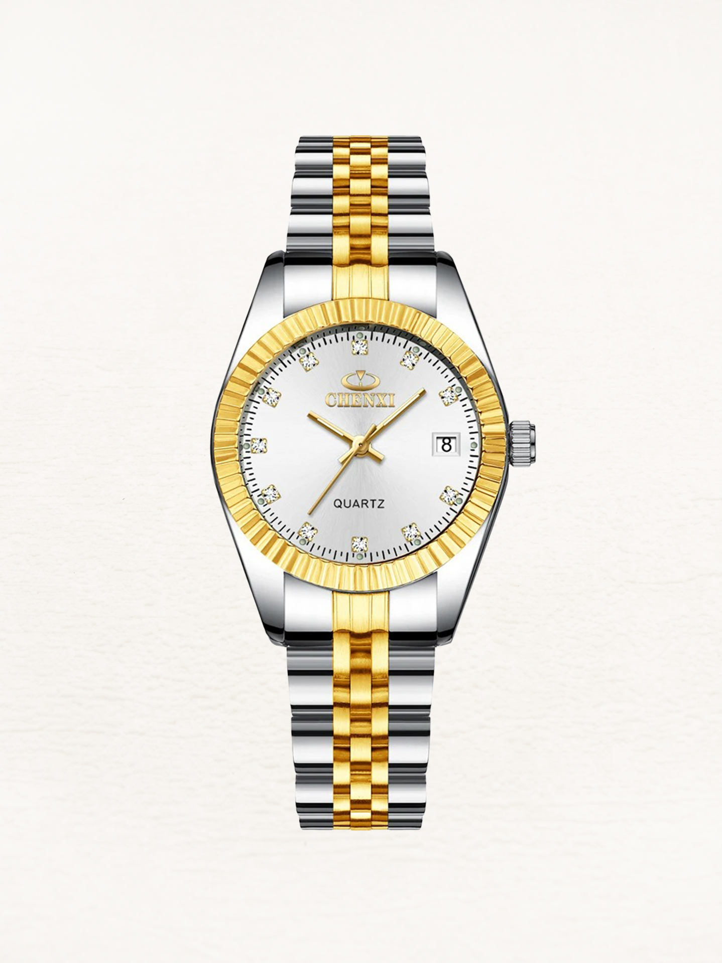 Amelie Mini Stainless Steel Women's Gold-Silver Calendar Watch