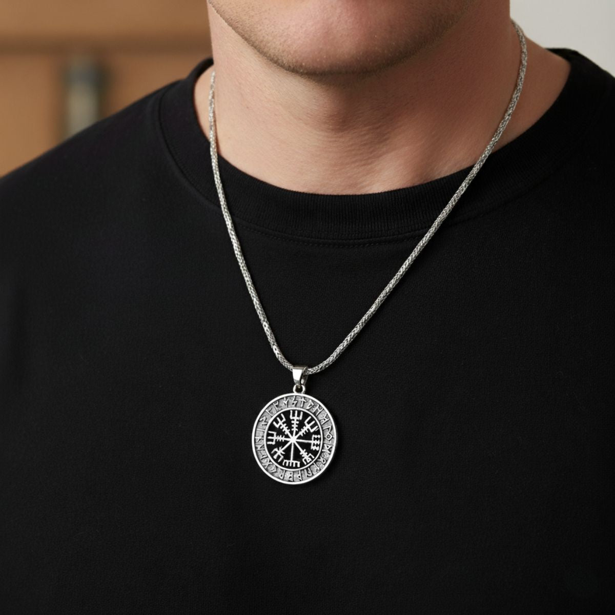 Vegvisir | Men's Viking Compass Runic Amulet Necklace