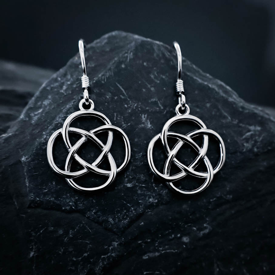 Infinity Celtic Knot Drop Earrings - Sterling Silver