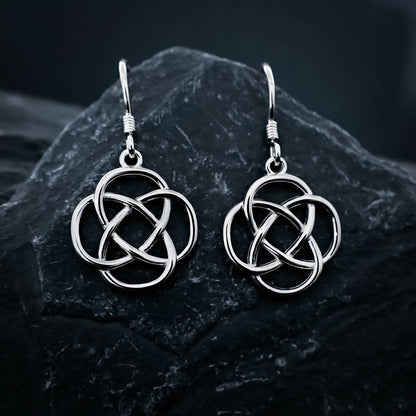 Infinity Celtic Knot Drop Earrings - Sterling Silver