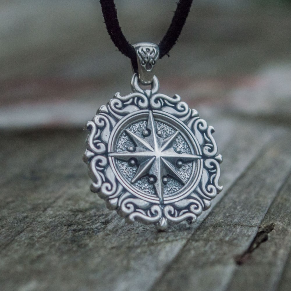 Handcrafted Seafarer's Compass Pendant - Sterling Silver