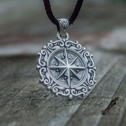 Handcrafted Seafarer's Compass Pendant - Sterling Silver