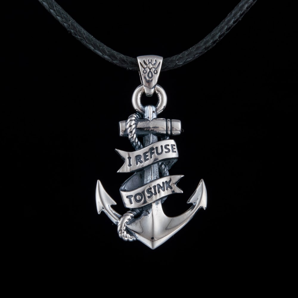 Handcrafted Anchor of Resilience Pendant - Sterling Silver