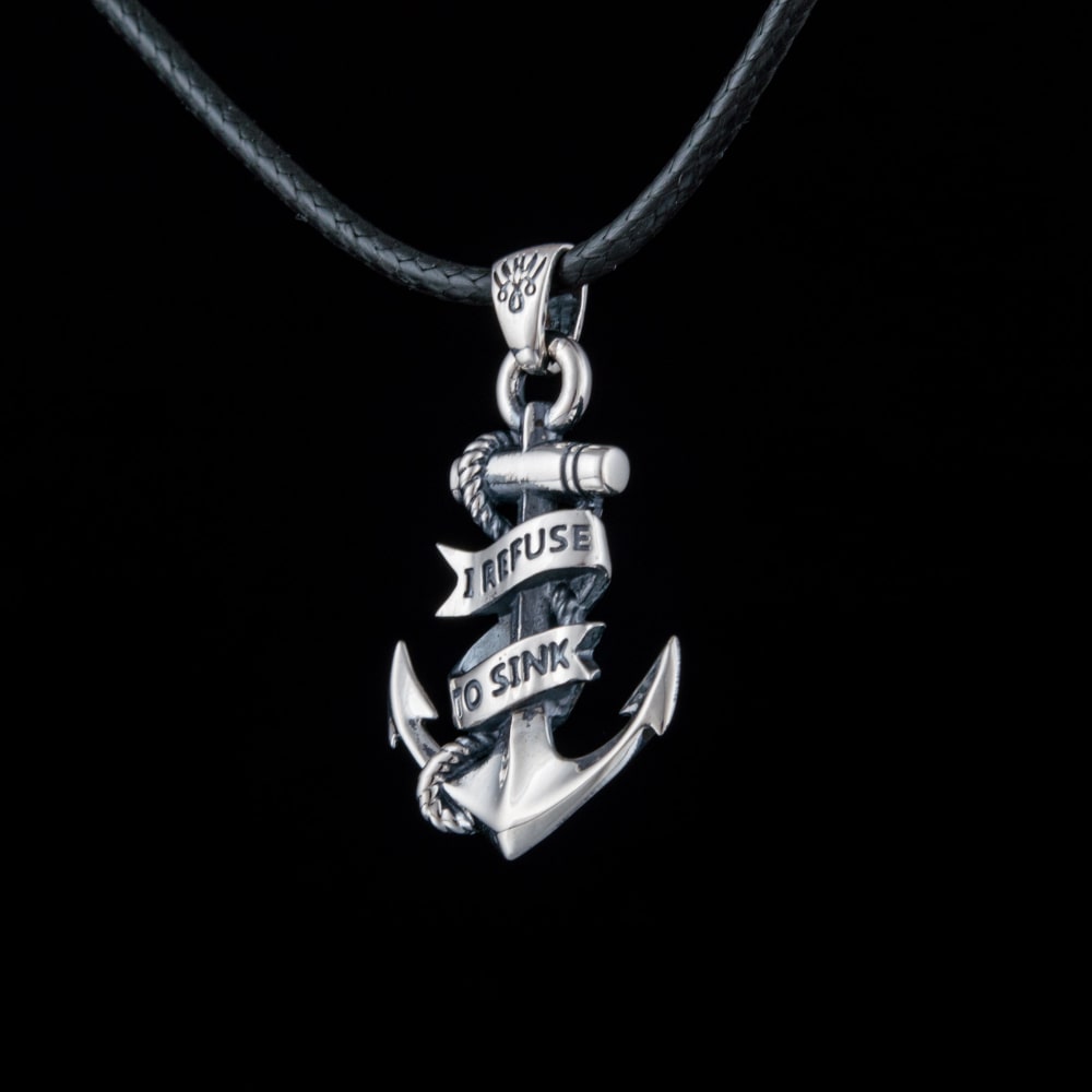Handcrafted Anchor of Resilience Pendant - Sterling Silver