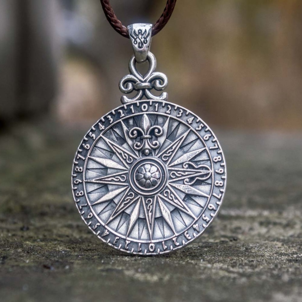 Handcrafted Navigator's Compass Medallion - Sterling Silver