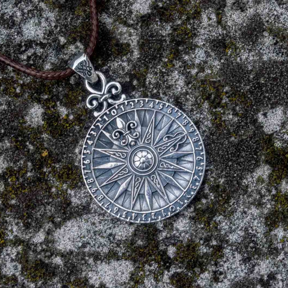 Handcrafted Navigator's Compass Medallion - Sterling Silver