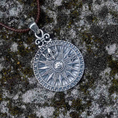 Handcrafted Navigator's Compass Medallion - Sterling Silver