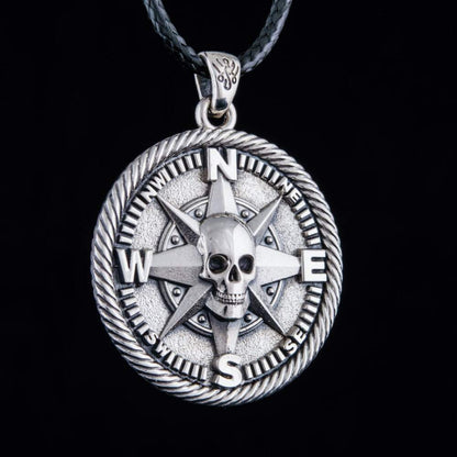 Handcrafted Pirate's Compass Medallion - Sterling Silver