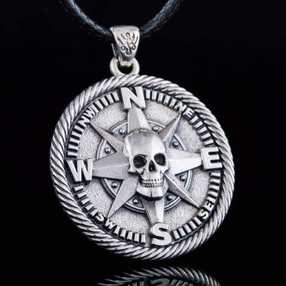 Handcrafted Pirate's Compass Medallion - Sterling Silver
