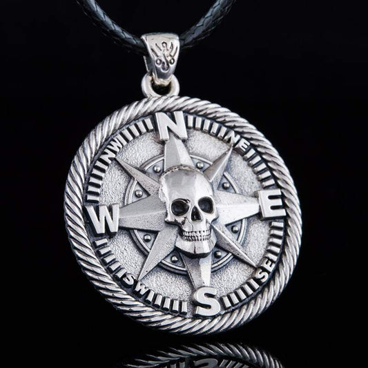 Handcrafted Pirate's Compass Medallion - Sterling Silver