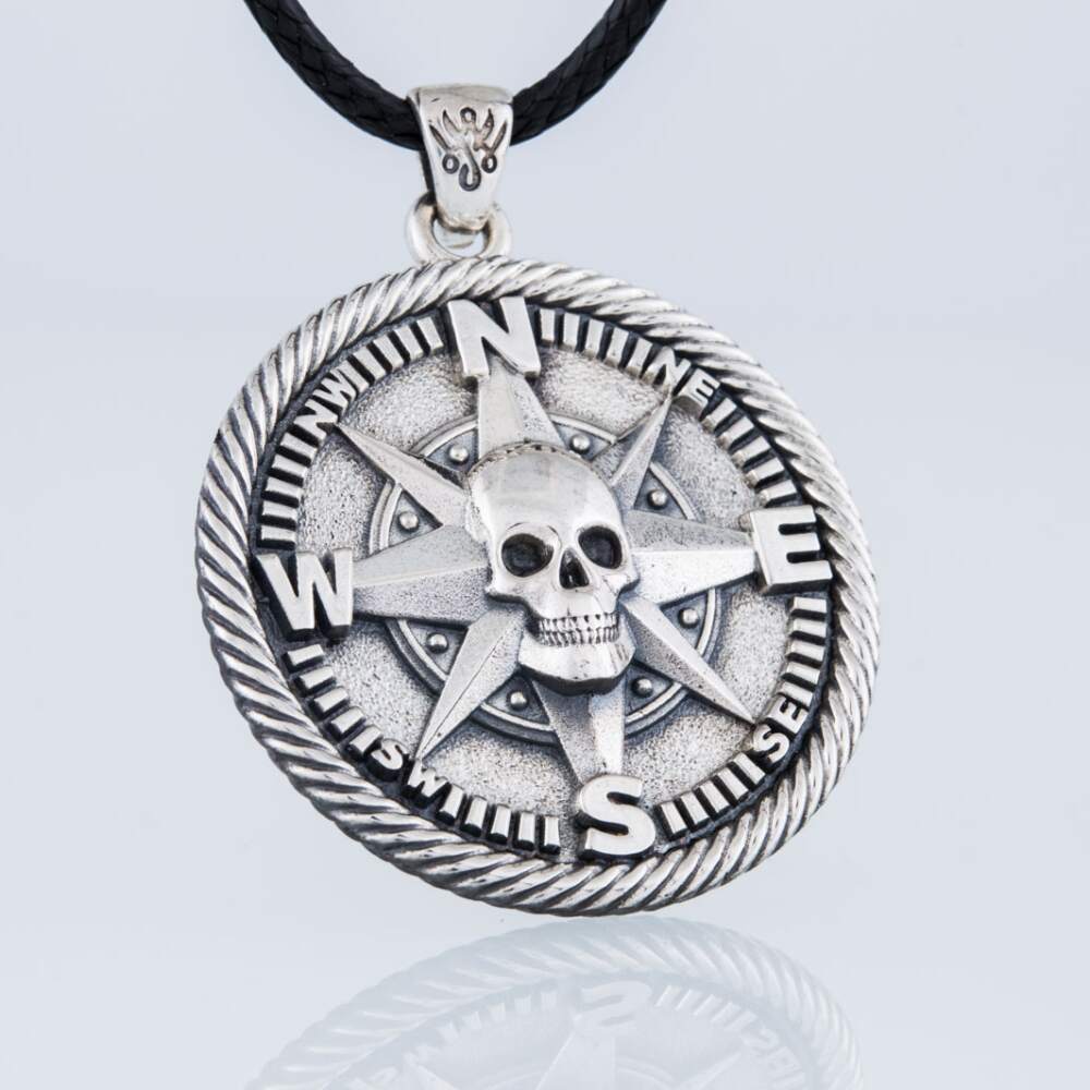 Handcrafted Pirate's Compass Medallion - Sterling Silver