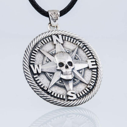 Handcrafted Pirate's Compass Medallion - Sterling Silver