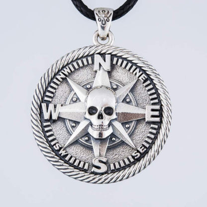 Handcrafted Pirate's Compass Medallion - Sterling Silver