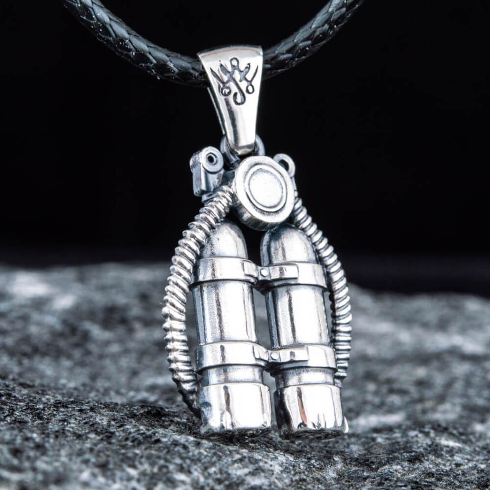 Handcrafted Diver's Regulator Pendant - Sterling Silver