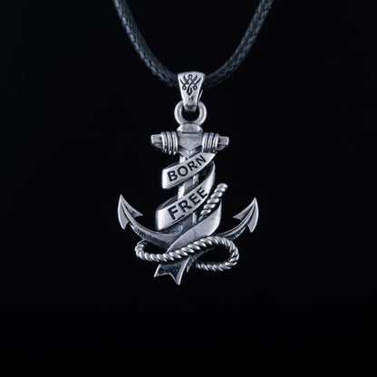 Handcrafted 'Born Free' Anchor Pendant - Sterling Silver