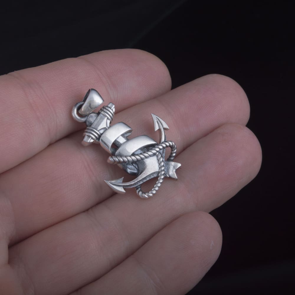 Handcrafted 'Born Free' Anchor Pendant - Sterling Silver