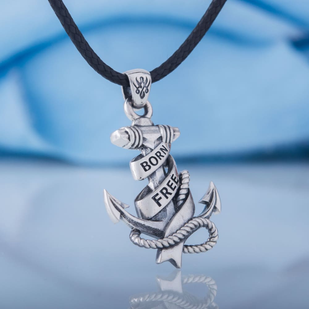 Handcrafted 'Born Free' Anchor Pendant - Sterling Silver