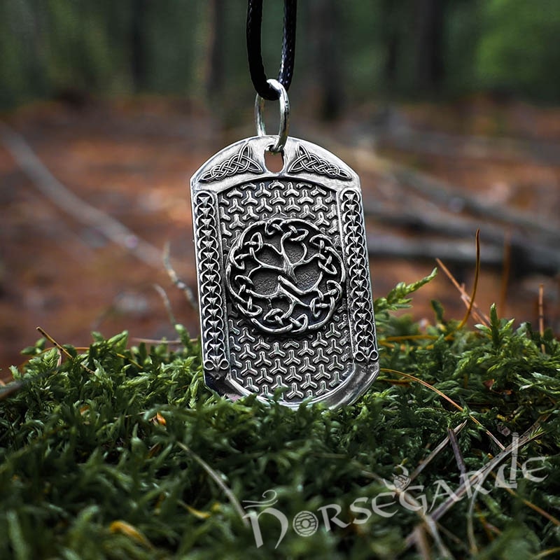 Handcrafted Yggdrasil Viking Dog Tag - Sterling Silver