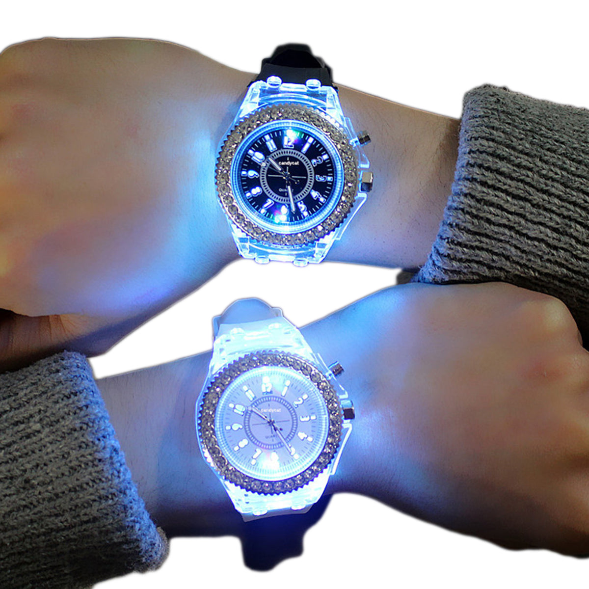 Clock with lights in the dark