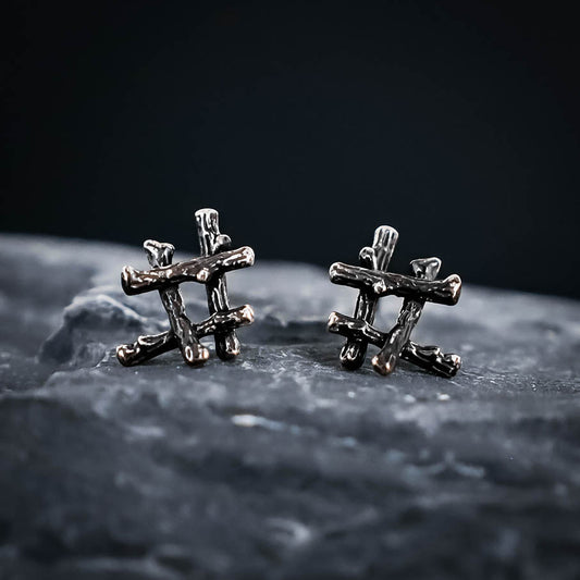 Ingwaz Rune Stud Earrings - Sterling Silver