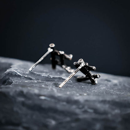 Ingwaz Rune Stud Earrings - Sterling Silver