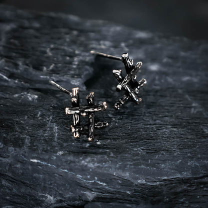 Ingwaz Rune Stud Earrings - Sterling Silver