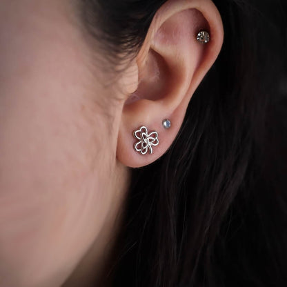 Celtic Clover Stud Earrings - Sterling Silver
