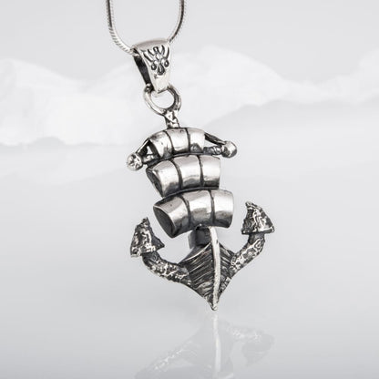 Handcrafted Ghost Ship Anchor Pendant - Sterling Silver