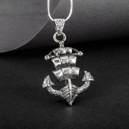Handcrafted Ghost Ship Anchor Pendant - Sterling Silver