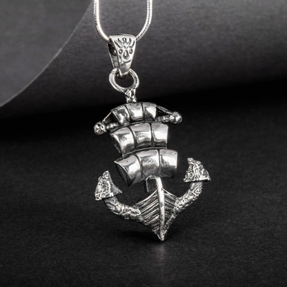 Handcrafted Ghost Ship Anchor Pendant - Sterling Silver