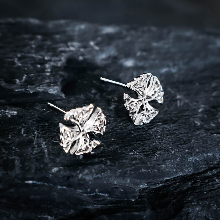 Celtic Cross Stud Earrings - Sterling Silver